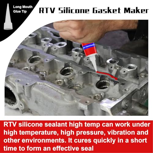 Image of 340g RTV Silicone Gasket Maker, Red Silicone Sealant Shockproof and Leakproof, High Temperature Resistant, RTV Sealant Can be Used in Engines, Transmissions, Superchargers and All Types of Gaskets