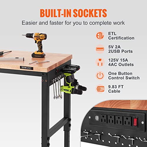 image for VEVOR Adjustable Workbench, 48