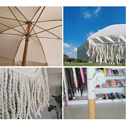 Parasol de jardín de 2 metros para terrazas de estilo mediterráneo con flecos 3