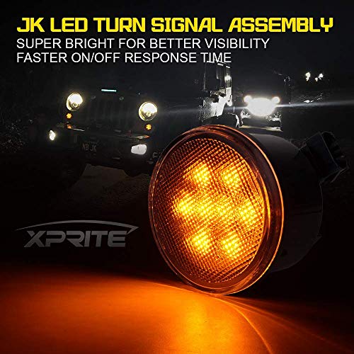 Image of Amber Clear LED Turn Signal Lights w /Parking Compatible with 07-18 Jeep JK