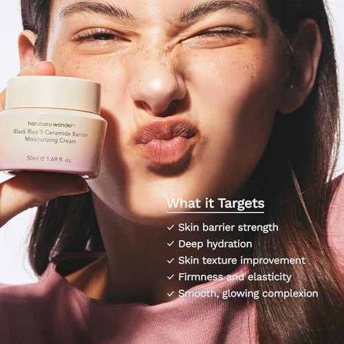 Image of HARUHARU wonder Black Rice 5 Ceramide Barrier Moisturizing Cream 0.50 fl oz, Barrier Repair, Ceramides, Dry Skin Care, Long-Lasting Hydration, Soothing Nourishing, Lightweight, Vegan