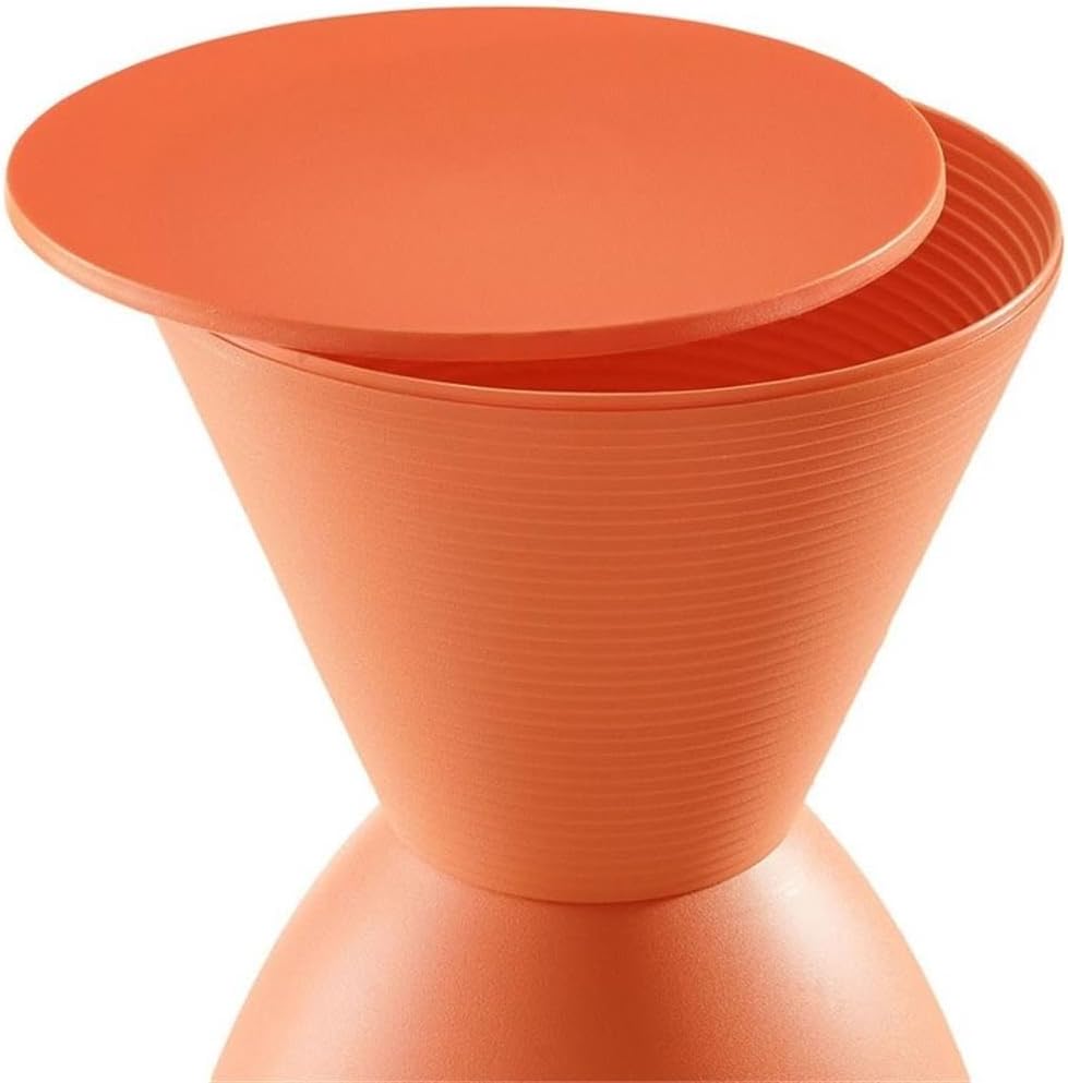 Hawthorne Collections 17" Storage Stool, Polypropylene Plastic, Orange Finish, 12"x12"x17", Indoor/Outdoor Accent Table, Multipurpose Side Table or Stool with Storage Space