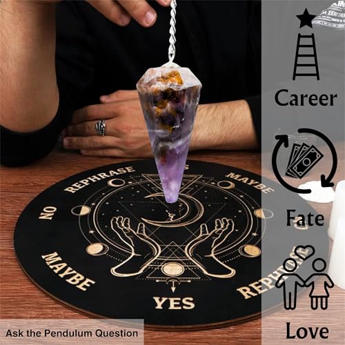Image of Certified Amethyst Chevron Pendulum Dowsing Tool