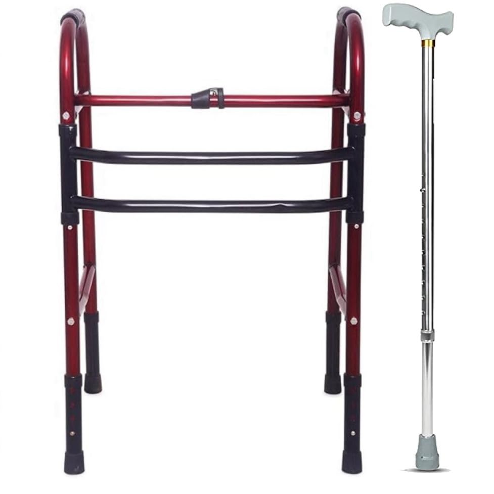 kgn Surgical Portable Light Weight Height Adjustable Foldable Walker and stick COMBO for Men Women Adults Patients & Old Age PeoplAdult Walker, Folding, Adjustable Height (B0D9WTXM4G) Amazon Price History, Amazon Price Tracker