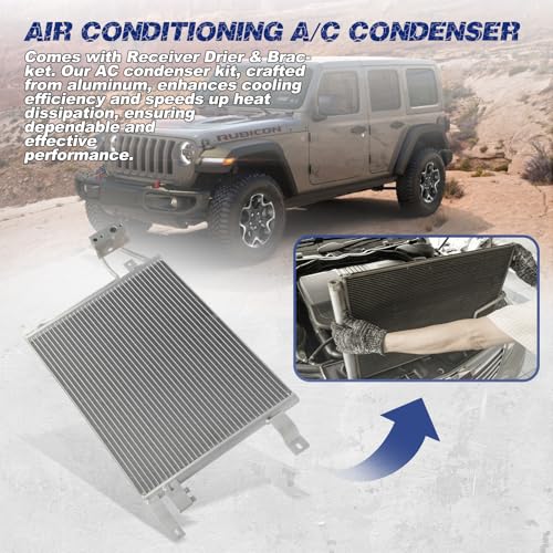 Image of Air Conditioning A /C Condenser Compatible with Jeep Wrangler 2007-2011 V6 3.8L # 3587, 940442, 55056726AA