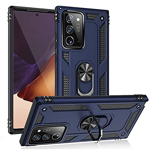 Note 20 Ultra Case Samsung Galaxy Note 20 Ultra Cover, 360 Degree Rotatable Ring Stand and Ring Holder Kickstand Fit Magnetic Car Mount (Blue)