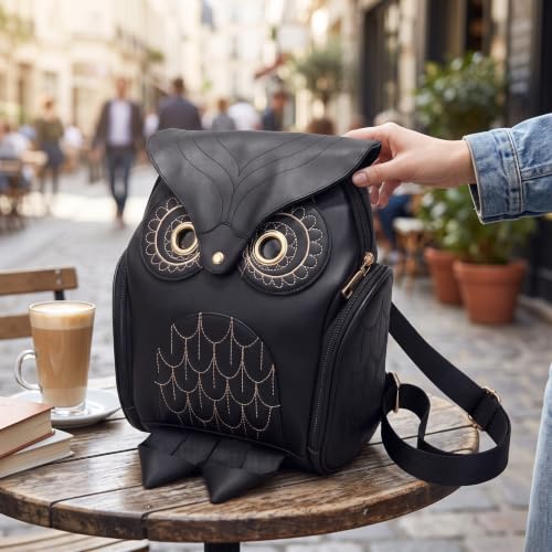 Mochila de búho compacta para evitar cargas pesadas en mujer 3