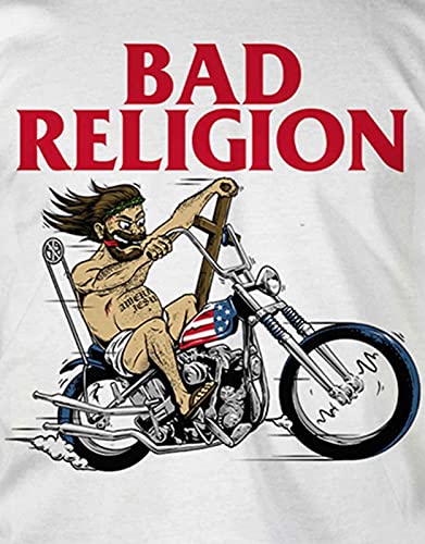 Bad Religion American Jesus T-Shirt Homme Confort Coton Blanc Taille S