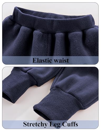 Happy Cherry Boys Weatpants Kids Girl's Active Elastic Waist Fleece Jogger Pants Soft Fleece Winter Pants4