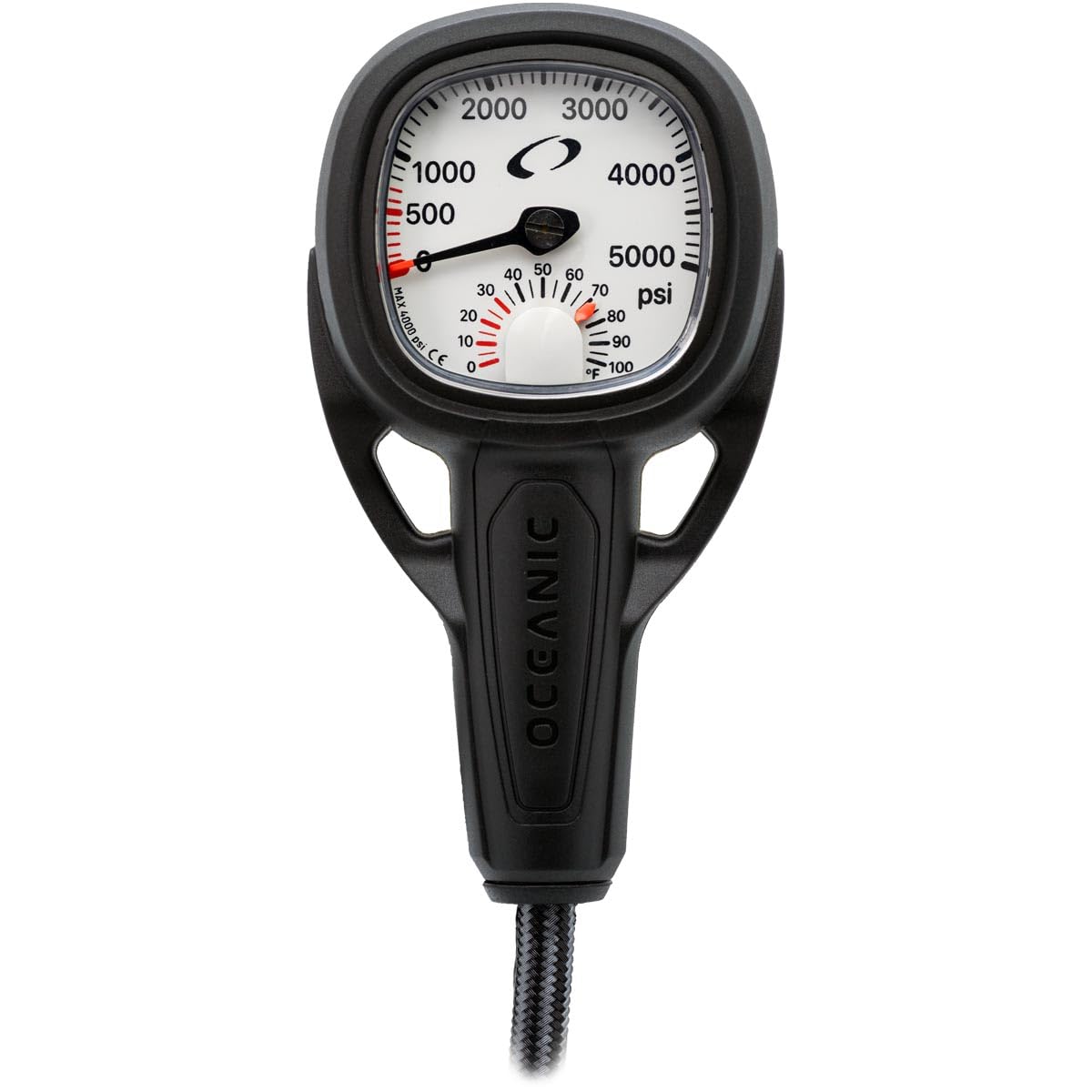 OCEANIC Maxview SPG - Submersible Pressure Gauge | Oversized Gauge, Easy to See | Available in PSI or Bar | Attach Directly to Tank or to a 36
