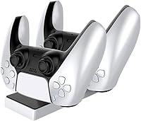 Vista 1 de SLAJOY Estación de carga para controlador PS5 con adaptador de CA de carga rápida 5V3A, soporte de carga de controlador dual para Playstation 5