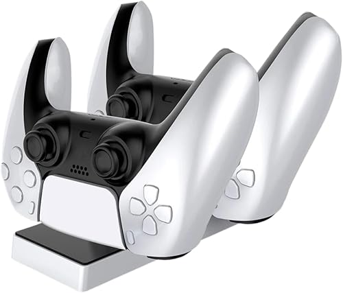 Miniatura 1 de SLAJOY Estación de carga para controlador PS5 con adaptador de CA de carga rápida 5V3A, soporte de carga de controlador dual para Playstation 5,