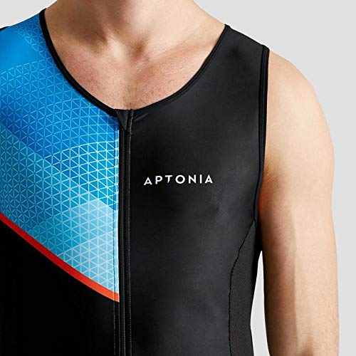Aptonia Men's Sleeveless Trisuit with Front Zip - Black/Blue 3