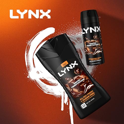 Lynx Dark Temptation Body Wash Body Cleanser shower gel with an intense scent of rich chocolate for an all day fresh & clean feel 6x 225 ml - Image 6