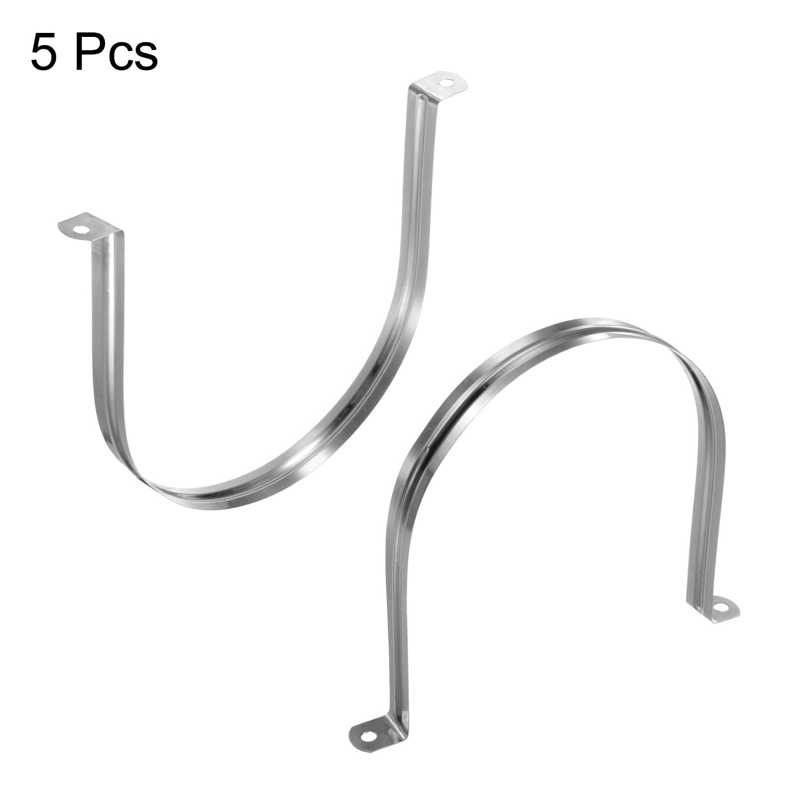 QUARKZMAN 5pcs Abrazaderas Conducción 6 Pulgadas 150mm Abrazadera Tubo En U M150 Correa Tubo Rígido Acero Inox Soporte En Forma U Con Dos Agujeros Para Fijación Tubo Manguera