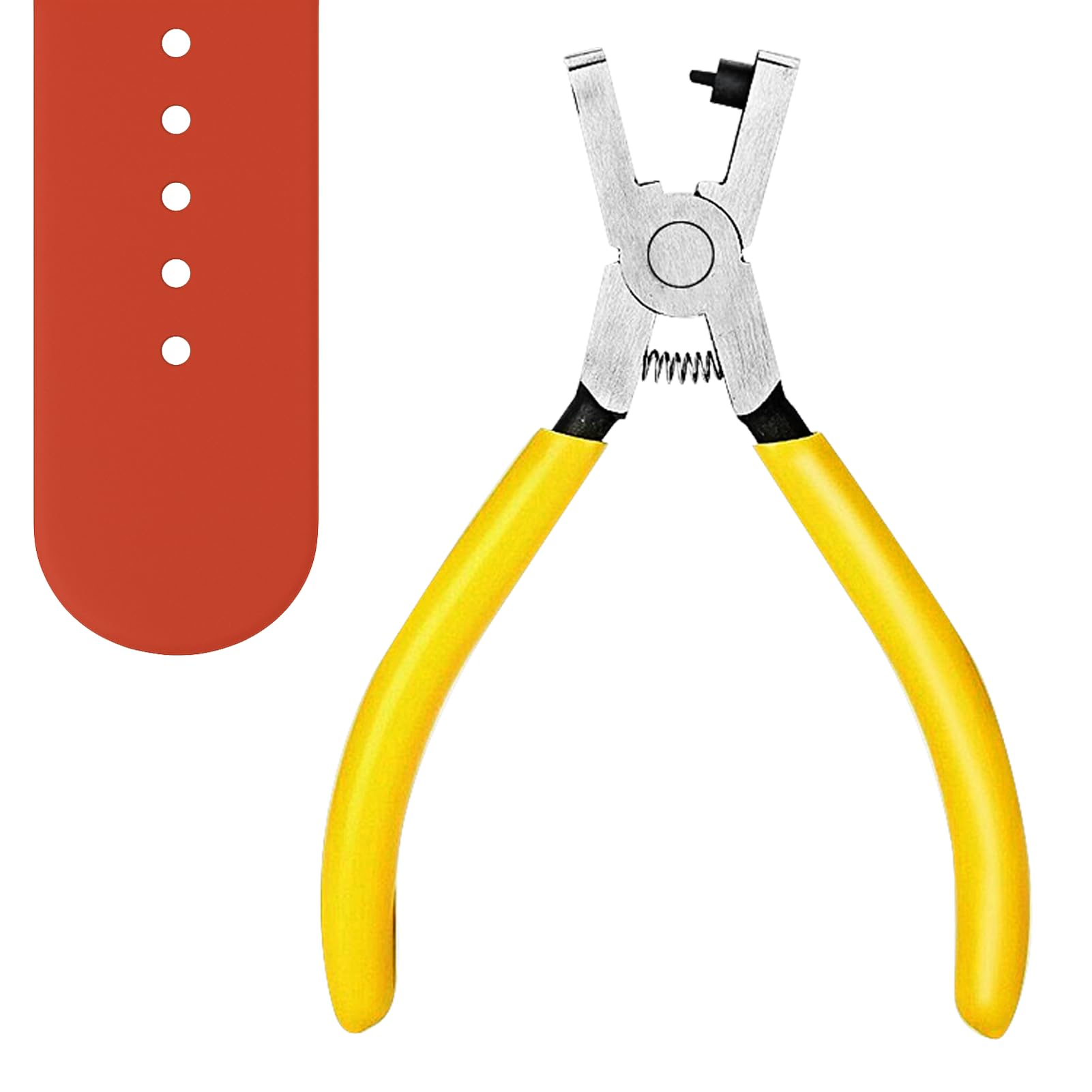 Mini pinza per fori per cintura da 5 pollici, pinza per fori in pelle, con antiscivolo, per cinturini per orologi, pelle e fai da te