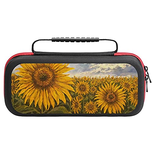 Sunflowers Oil Painting Travel Carrying Case Tote Bag For Nintendo Switch Accessories Holds 20 Game Card Bag