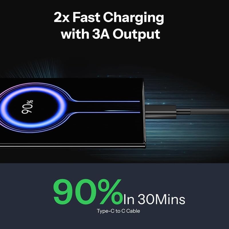 Image of ultra fast charging cable for onePlus Nord 2 8GB RAM usb 3A Durable, Tangle-Free, Data Transfer 480Mbps Safe Charging with Overvoltage Protection Quick , Dash , pd charger cablee -NE BLACK
