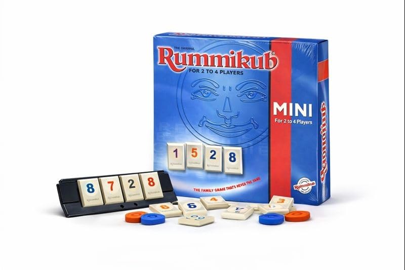 Image of Rummikub Mini Original Family Strategy Board Game for Kids & Adults | Travel Size | 2-4 Players | Educational Number Game | Ages 7+