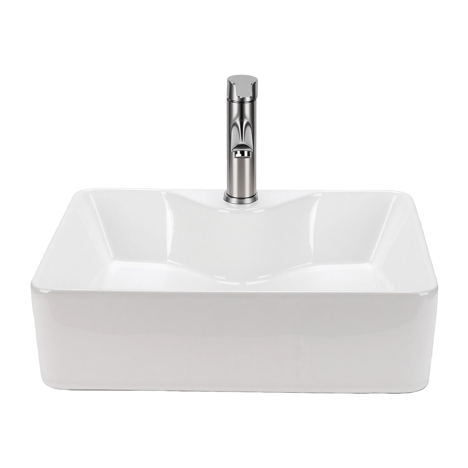 Lavabo de salle de bain rectangulaire en céramique 48cm avec bonde