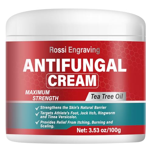 Jock Itch Antifungal Cream: Tea Tree Oil Anti Fungal Cream with Aloe Vera Lavender & Eucalyptus - Extra Strength Herbal Moisturizer for Itchy Skin Soothing on Feet Body & Hands - 100g