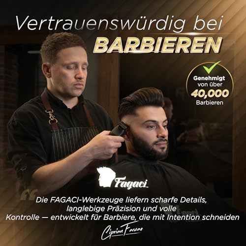 Fagaci Profi Zero Gap Haartrimmer Herren mit DLC Klingen, Hoher Drehmoment Konturen Haarschneidemaschine 0 mm, Haarschneider Herren Akku mit Vector-Motor, Detailer Haar Trimmer & Konturenschneider
