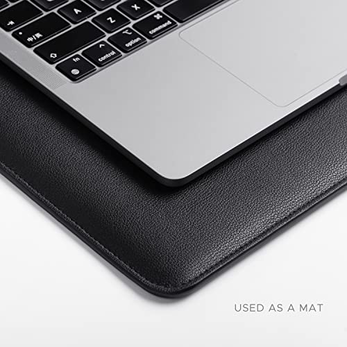Comfyable ノートパソコンスリーブ 13インチ MacBook Air (M4 & M3 & M2 & M1 2022 & 2020), MacBook Pro 13インチM2 M1 (2016-2022) に対応 - スリム保護フェイクレザーケース マグネットクロージャー付き(モデル# A3240 A2338 A2337) ブラック