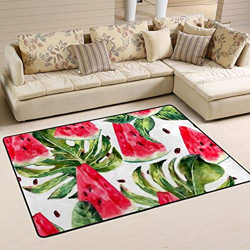Tapis de salon pastèque en tissu corail extensible et velours doux - 5
