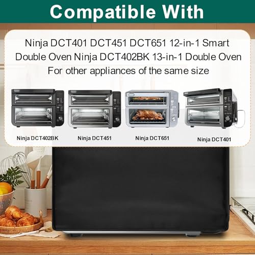 Image of Toaster Oven Air Fryer Cover, Heat-Resistant Waterproof Dust-proof Kitchen Appliance Covers Compatible with Ninja DCT401 DCT451 DCT501 DCT651 DCT402BK Smart Double Oven