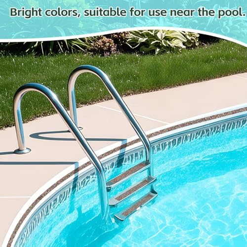 Image of Pool Rubber Anti Slip Tape 2in x 15ft, Waterproof Non-Slip Tape, Ideal for Bare Feet Safety Near Pools, Steps and Ramps(2in x 15ft, Red)