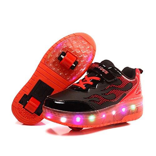 Zapatos con Led Luces Ruedas para Pequeños Niño y Niña Automática Calzado de Skateboarding Deportes de Exterior Patines en Línea Brillante Mutilsport Aire Libre y Deporte Gimnasia Zapatillas