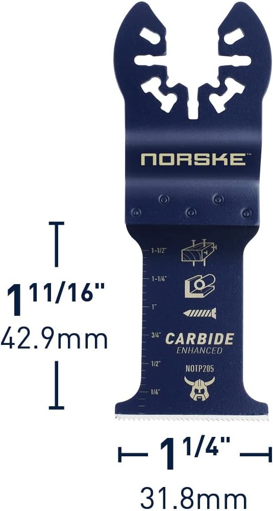 Norske Tools NOTP283 1-1/4 Carbide Blade (3/Pack), Oscillating Tool Accessories | Oscillating Saw Blades