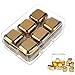 6 Morceaux Métal Refroidissement Roches, Glaçons Reutilisable, Whisky Acier Glaçons, Acier Inoxydable 304 Et Avec Boîte De Rangement, Pour Whisky, Bourbon, Tequila, Vodka, Raisins Blancs, Vin Rose