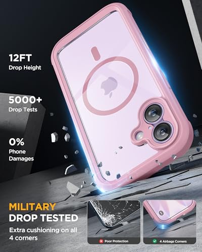 Image of Miracase for iPhone 17 Case 6.3'', Full-Body Military Grade Drop Protection Outdoor Phone case with Built-in Glass Screen &Camera Control,Easy Installation,No Gap,Compatible with MagSafe, Purple