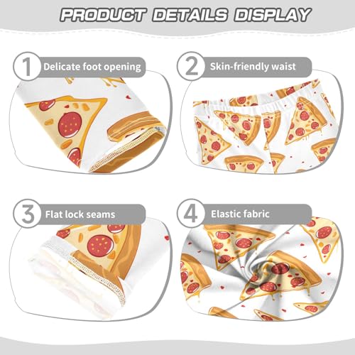 Pizza Slices on White Girls Leggings Athletic Pants Tights Stretch Bottom3