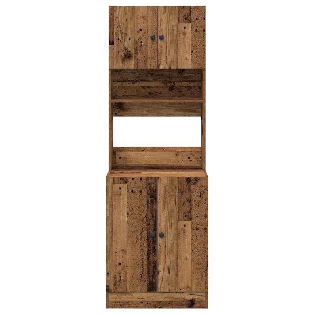 vidaXL Buffet de Cuisine avec Porte 2 pcs Bois Ancien 60 x 50 x 180 cm, Rangement spacieux, Buffet rectangulaire Moderne, Organisateur Chic pour la Salle à Manger, Meuble Efficace