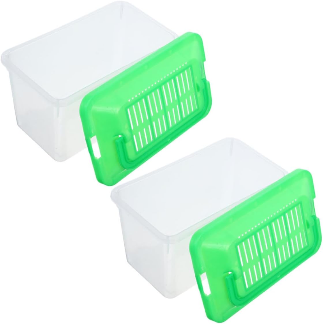 2pcs Portable Reptile Travel Case Critter Keeper for Bearded Dragons Turtles Small Pets Handheld Container Lid for Easy Maintenance and Safe Transport