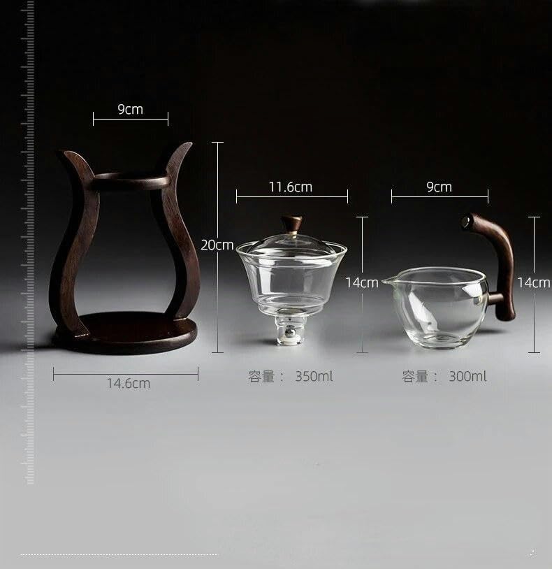 RAEF Théière en Verre Transparent, Service à thé Paresseux Domestique, Service à thé magnétique, Service à thé Semi-Automatique à Haute teneur en Borosilicate