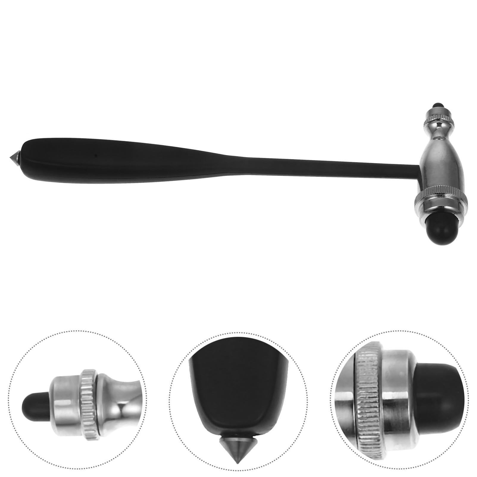 PRETYZOOM 4 Piezas martillo de percusión médico percusión neurológica martillo neurológico portátil martillo de prueba neurologica martillo de prueba multiusos Acero inoxidable Negro