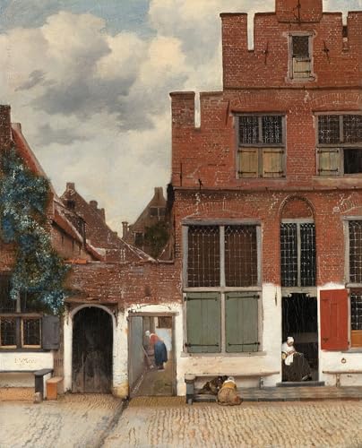Lienzo de la Calle de Vermeer 60x90cm, una pintura mural decorativa de alta fidelidad artística