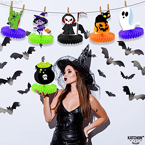 Image of KatchOn, Halloween Honeycomb Centerpieces - Pack of 9 | Halloween Party Table Decorations | Halloween Party Table Centerpieces for Kids Halloween Birthday Party Decorations | Halloween Table Decor