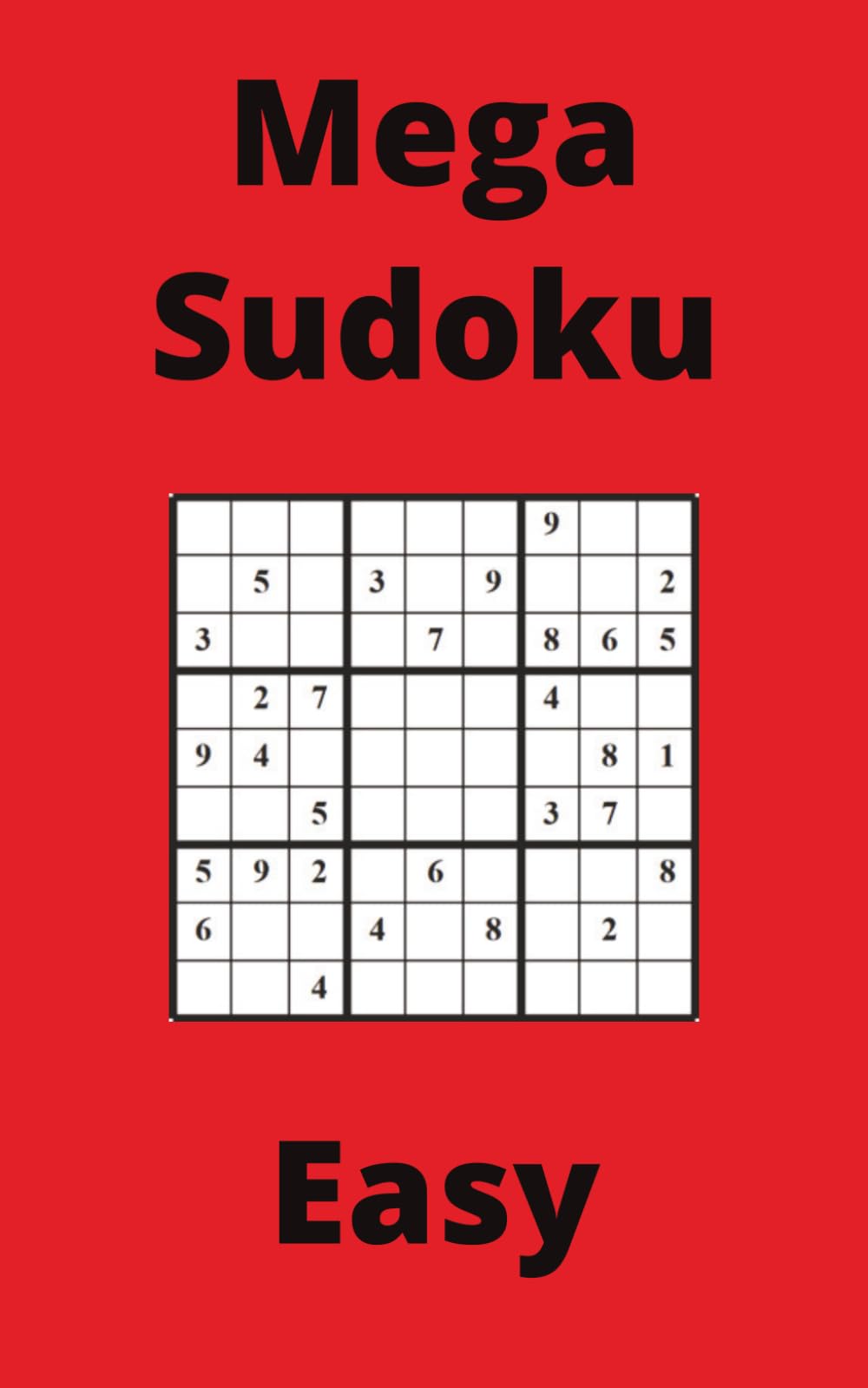 Red Mega Sudoku Book, 9x9 Puzzles, 100 Pages, 5x8, Easy