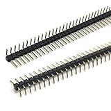 HOOWDAMYピンヘッダー オスPCB 直角 2.54 mm間隔 40P ゴールドトーン 20個電子工作‌ 基板用 コネクタ（ めっき金）