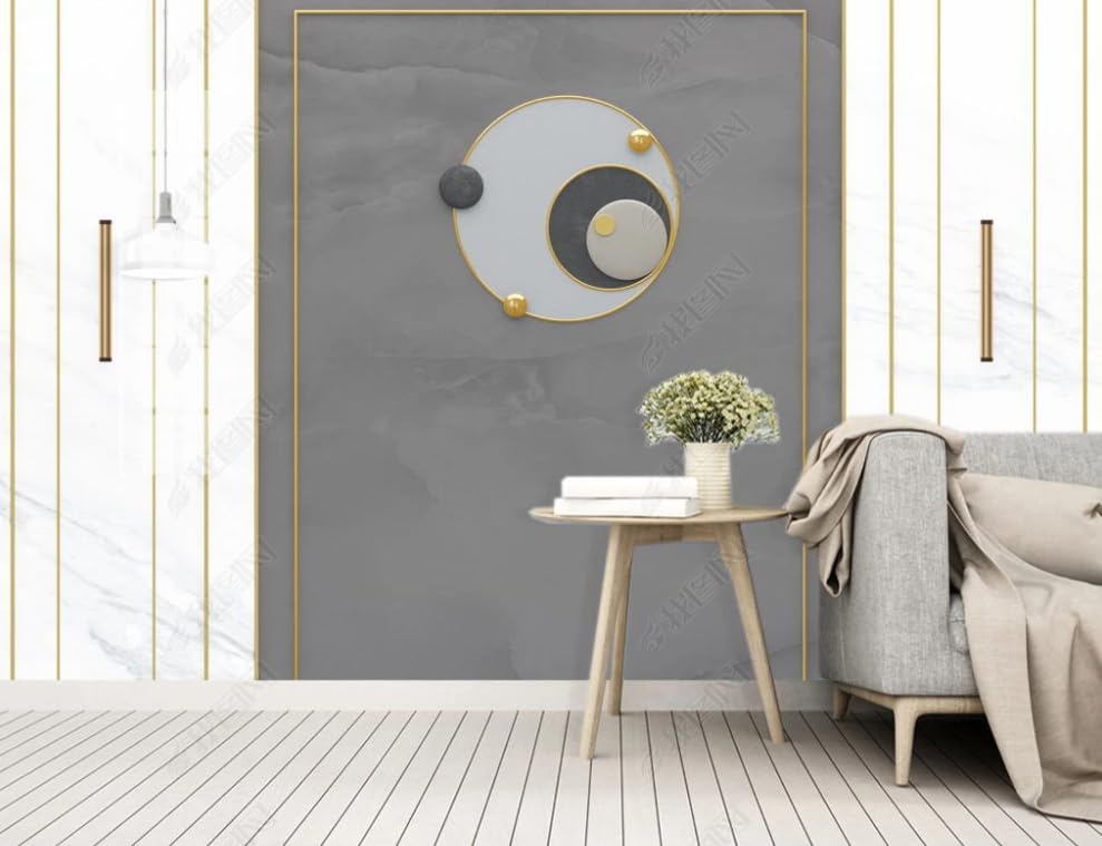 Poster géant mural géométrique effet marbre en intissé haut de gamme 450cm