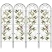 COSTWAY Rankgitter Metall, 4er Set, dekorativer Gartenzaun, freistehende Rankhilfe, Spalier Garten zum Stecken, Rankspalier für Kletterpflanzen Blume Gurke (180 x 50 cm,Grün)