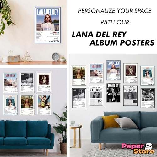 Image of Thepaper9store Pack of 12 - Lana Del Rey Music Album Art Wall Posters 8.2x11.8 inch Adhesive Tape Attached, Music Poster, Wall Art For Bedroom, Living room, Office