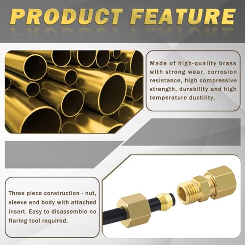 Taiidaues 46Pcs Brass Compression Tube Pipe Fittings Assortment Kit thumb #2
