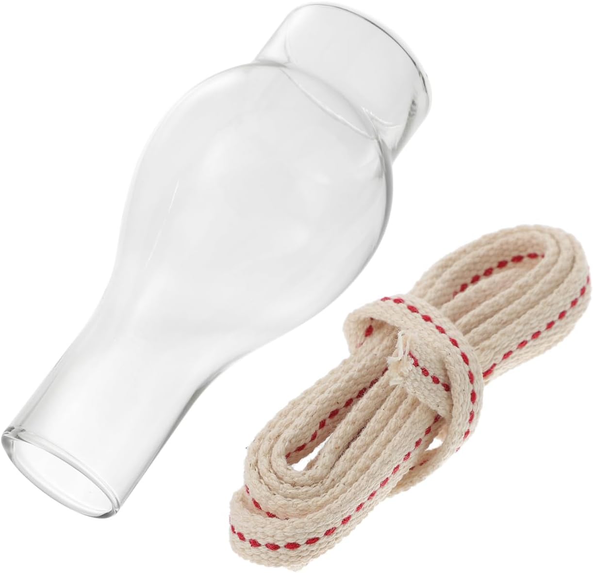 Glass Kerosene Lampshade with 1cm Wide Wick, Vintage Glass Chimney Oil Lamp Shade Replacement Set 2pcs for Home Lighting and Outdoor Use