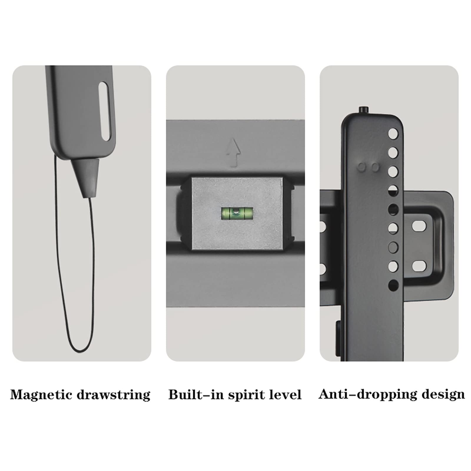 Soporte de Montaje en Pared de TV de bajo Perfil 37"-80" Soporte de TV de Pared Fijo Universal Universal Montaje de TV Extensible con Cable de extracción magnético, Tiene hasta 110 Libras