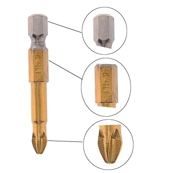 Hex Shank Cross Head Screwdriver Bits PH2 Anti-skid 1/4 Inch